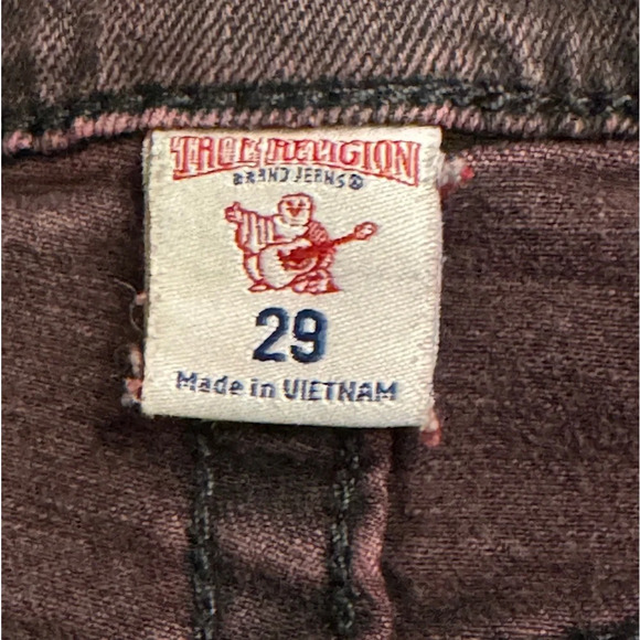 TRUE RELIGION Wine SZ  29 Motto Distressed Women’s Jeans Skinny Contrast Stitch - Picture 5 of 13